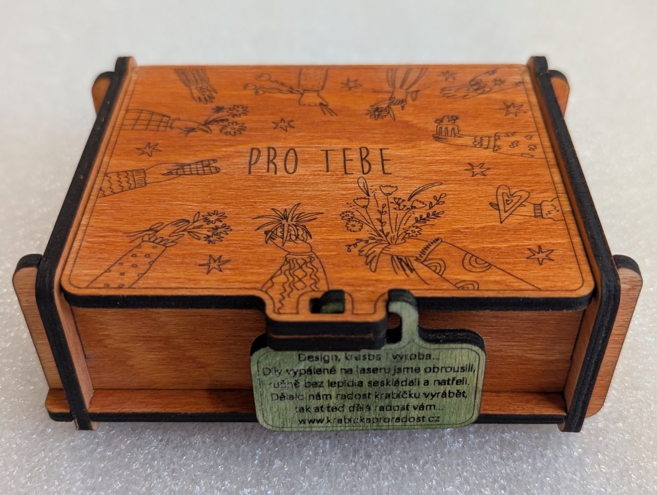 "Pro tebe", mořidlo hněď mahagonová, bezbarvá lazura s atestem na dětské hračky a s UV filtrem.